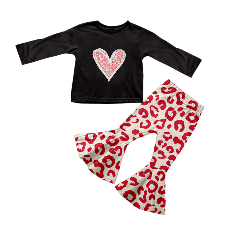 Baby Girls Red Heart Leopard Valentines Pants sets