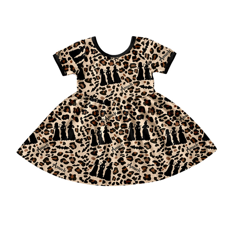 Baby girls halloween witch leopard dresses