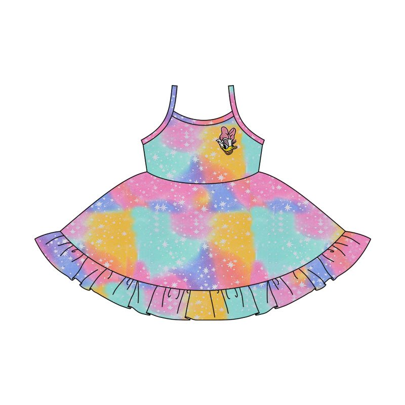 Baby girls tie dye duck twirl dresses