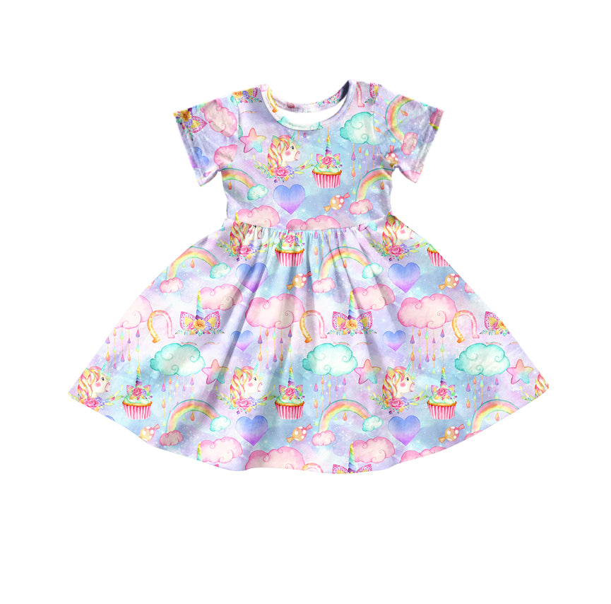 Baby Girls Unicorn Birthday knee length dresses