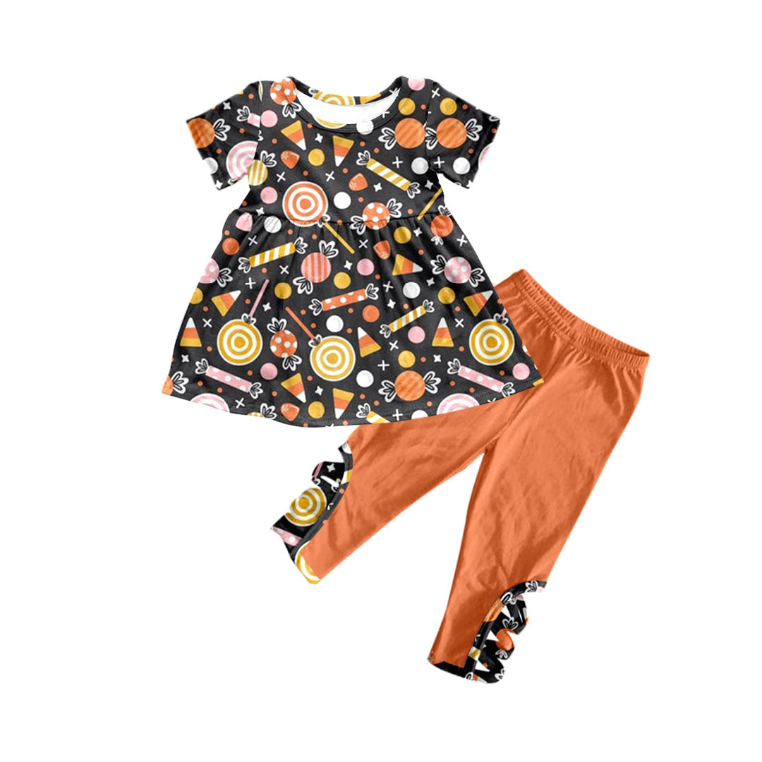 Baby girls Halloween candy cross legging pants clothes sets