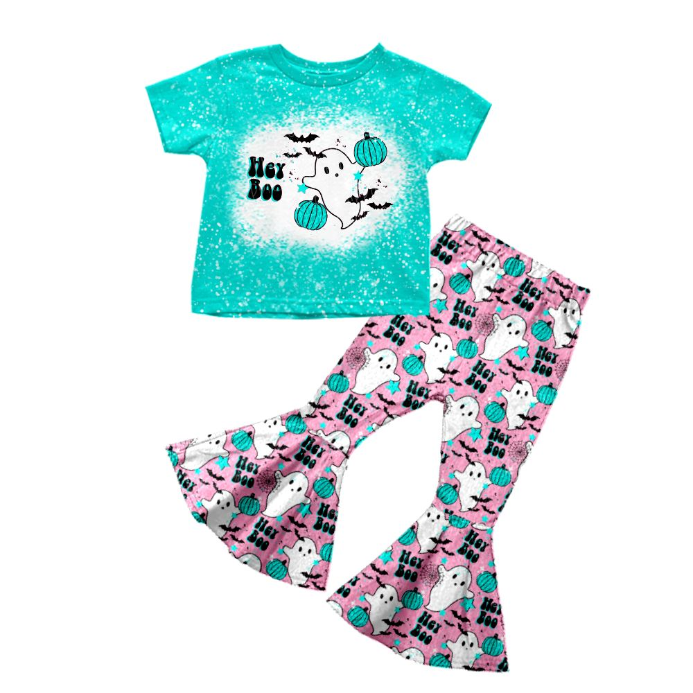 Baby Girls Halloween boo ghost bell pants sets