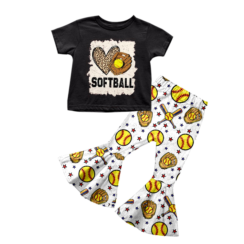 Baby Girls softball bell pants sets