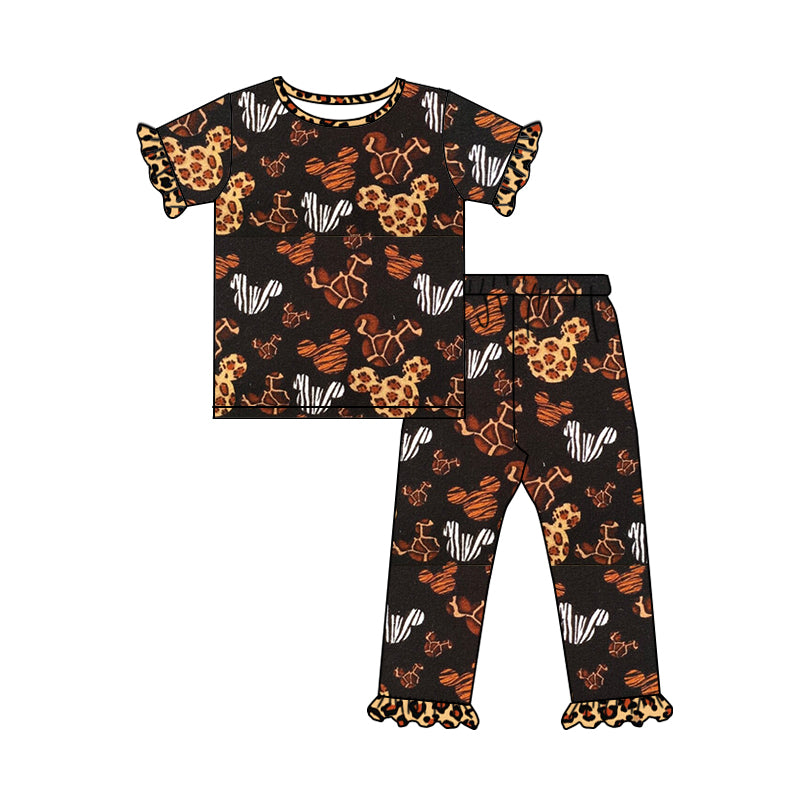 Baby Girls Cartoon Animal Print Pajamas Clothes Sets