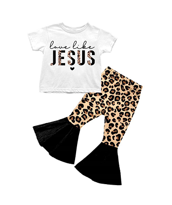 Baby girls Jesus Leopard Bell pants clothes sets