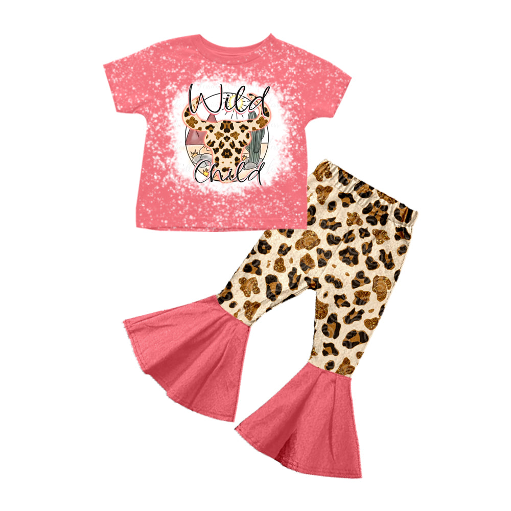 Baby Girls Wild Cow bell pants clothes sets