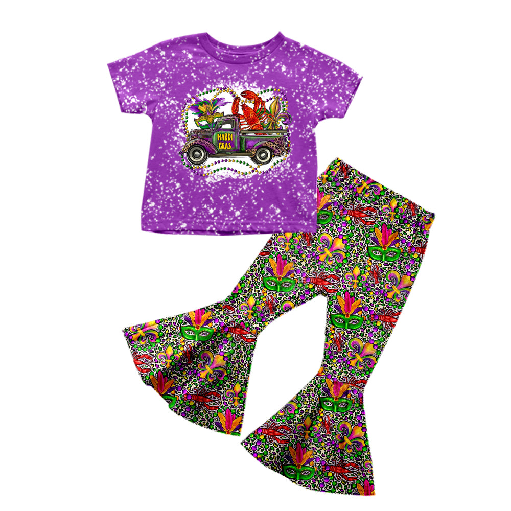 Baby Girls Mardi Gras Purple Lobster Pants clothes sets