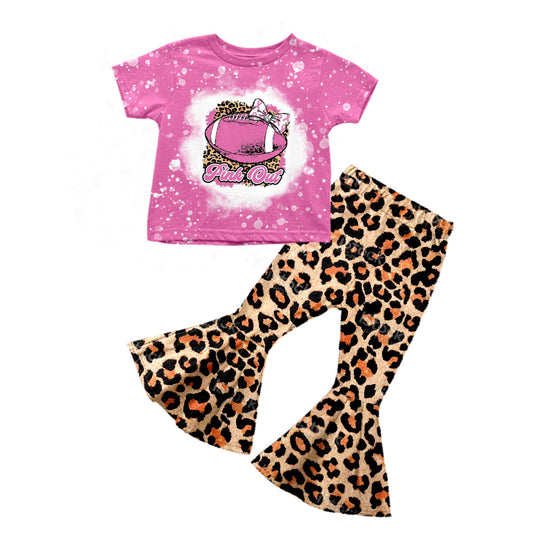 Baby Girls Pink Football Leopard bell Pants clothes preorder