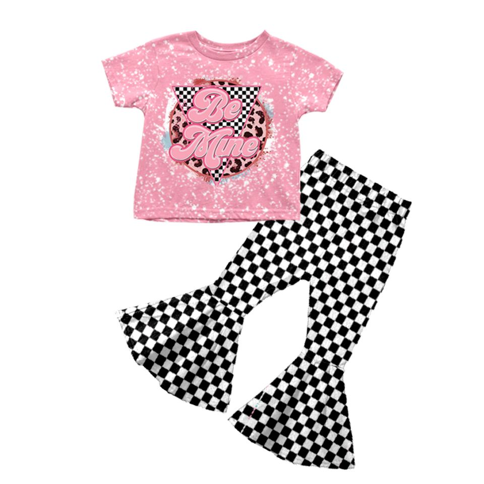 Baby Girls Be mine Valentines bell pants sets