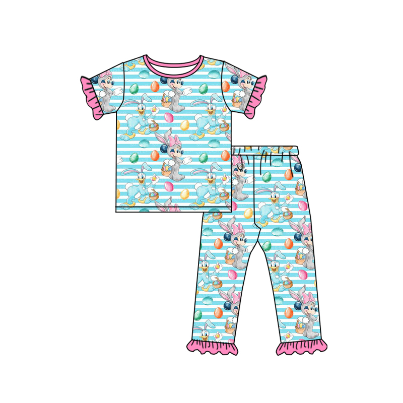 Baby Girls Eggs Easter Cartoon pajamas Pants sets