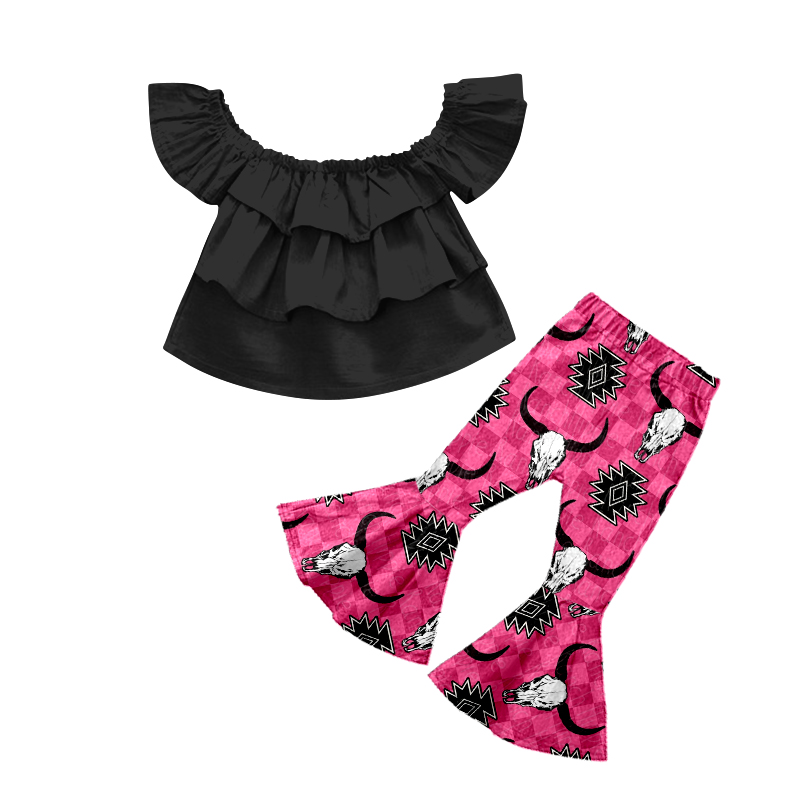 Baby Girls Cow Western Bell Pants sets