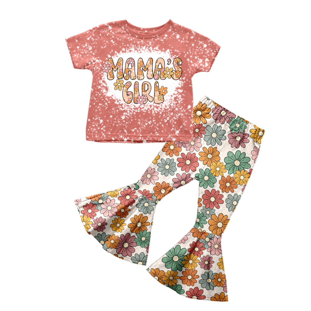 Baby Mama's Girl Flowers Bell Pants sets