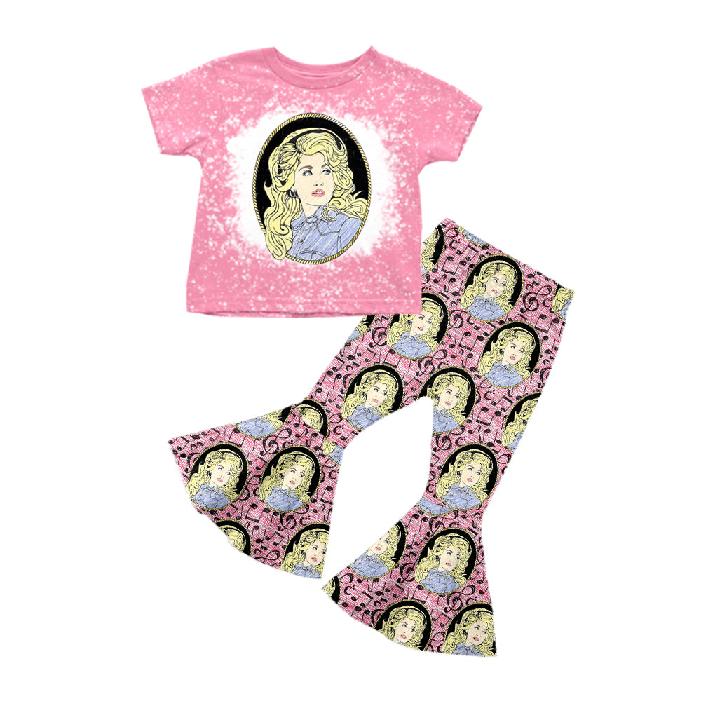 Baby Girls Singer Music Pink Bell Pants sets