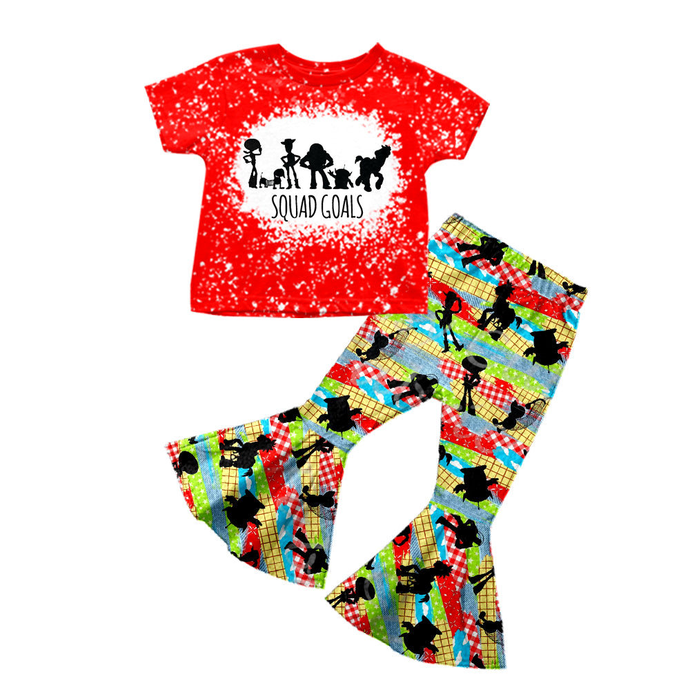 Baby Girls Cartoon Red Bell Pants sets