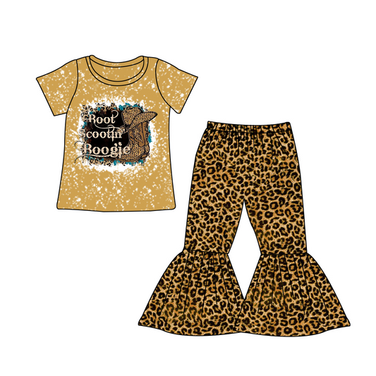 Baby Girls Boot Leopard Bell Bottom Pants clothes preorder