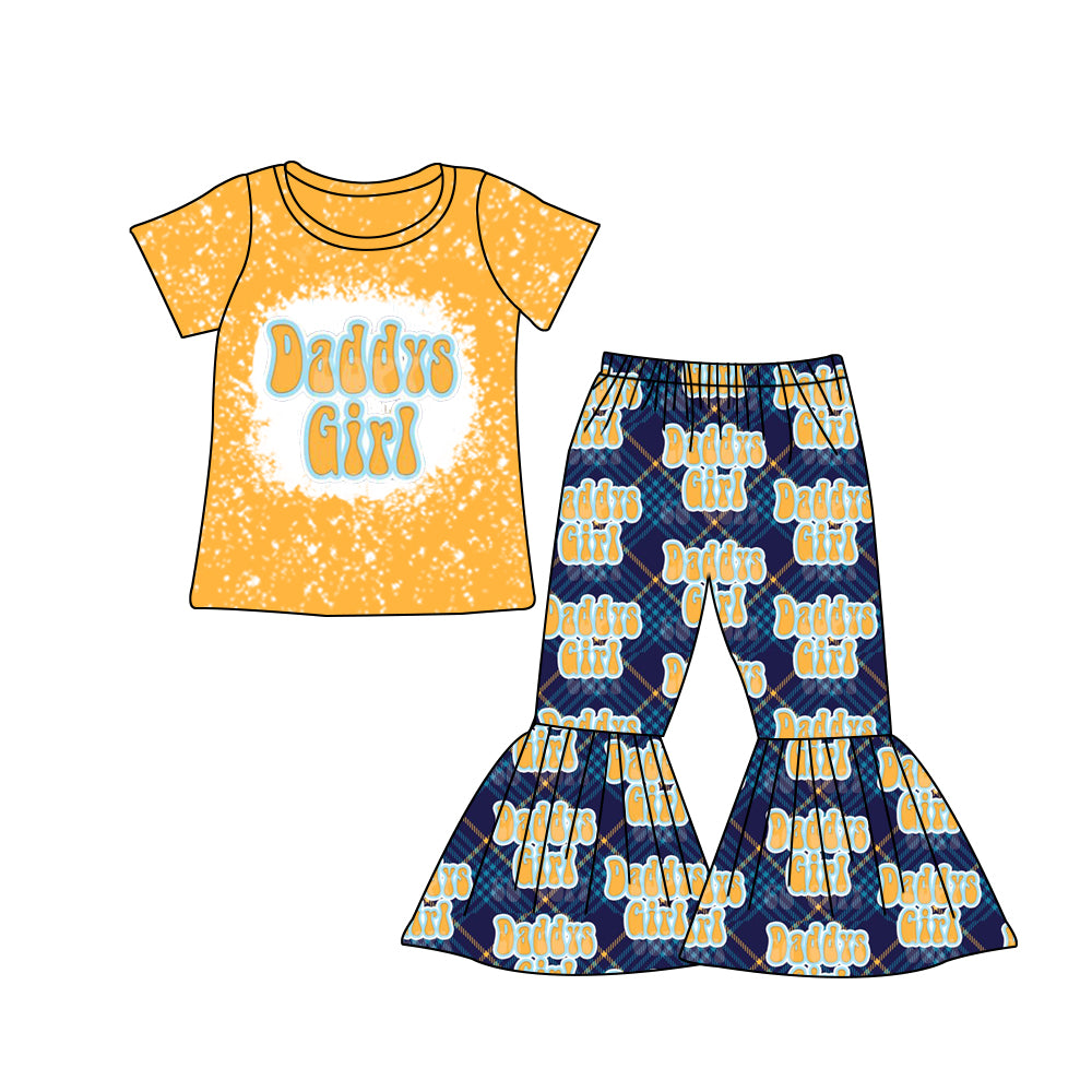 Baby Daddy's Girl Bell Bottom Pants clothes sets