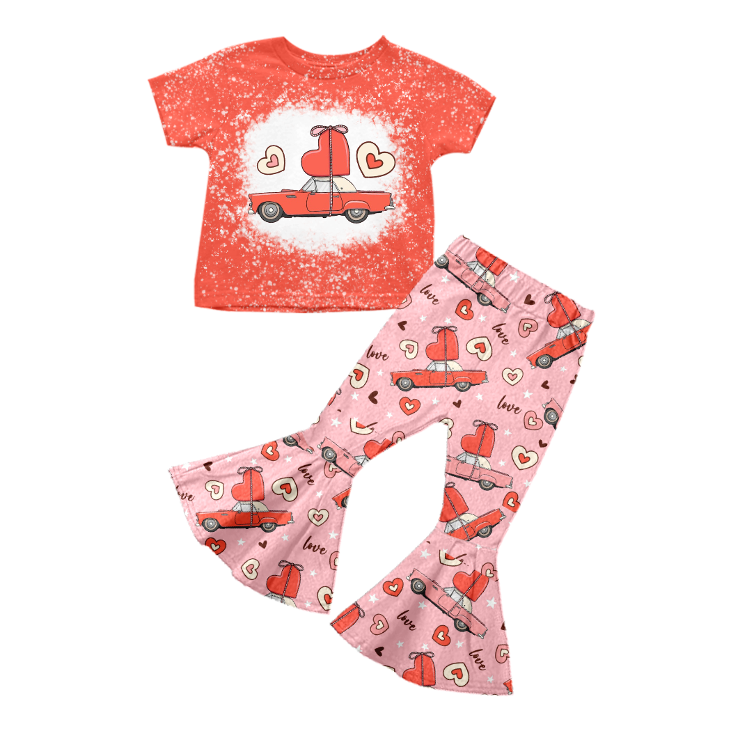 Baby Girls Heart Tractor Bell Pants clothes preorder