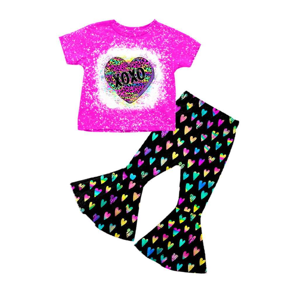 Baby Girls Valentines Hearts Bell Pants clothes sets