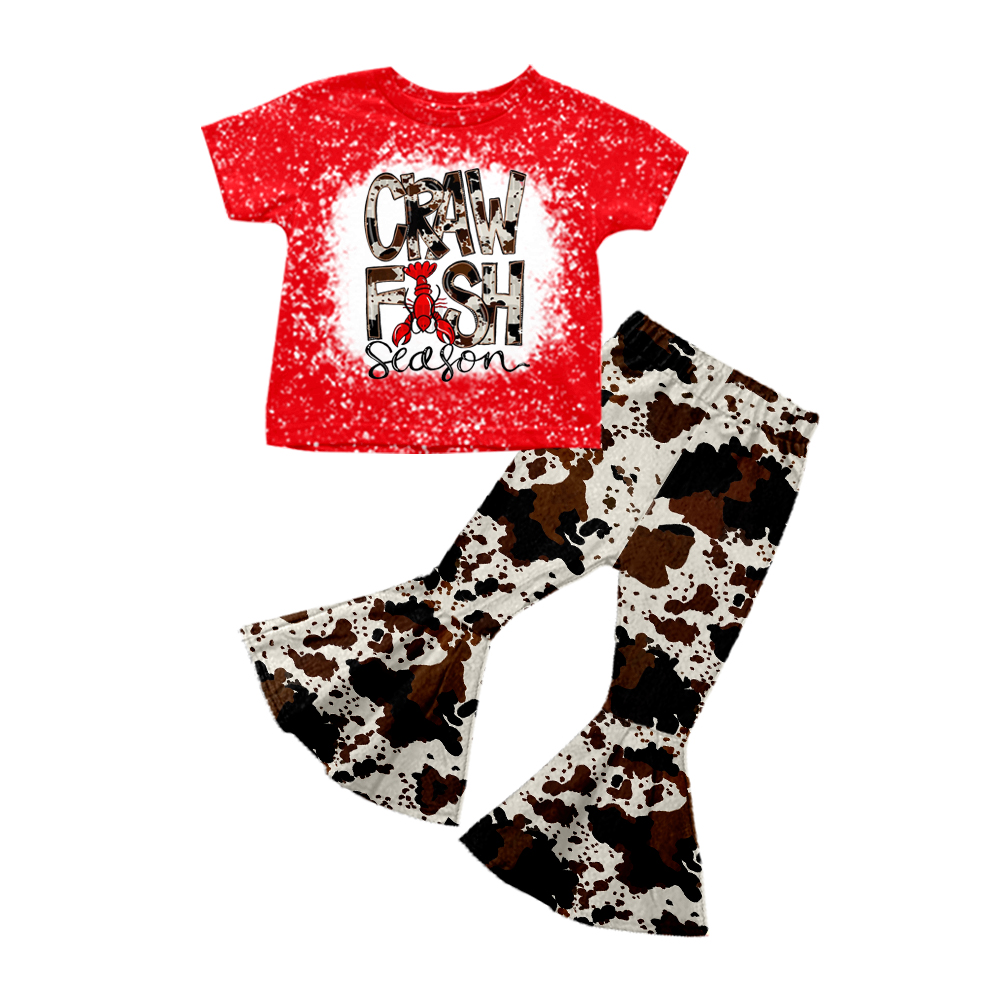 Baby Girls Crawfish Red Leopard Pants sets