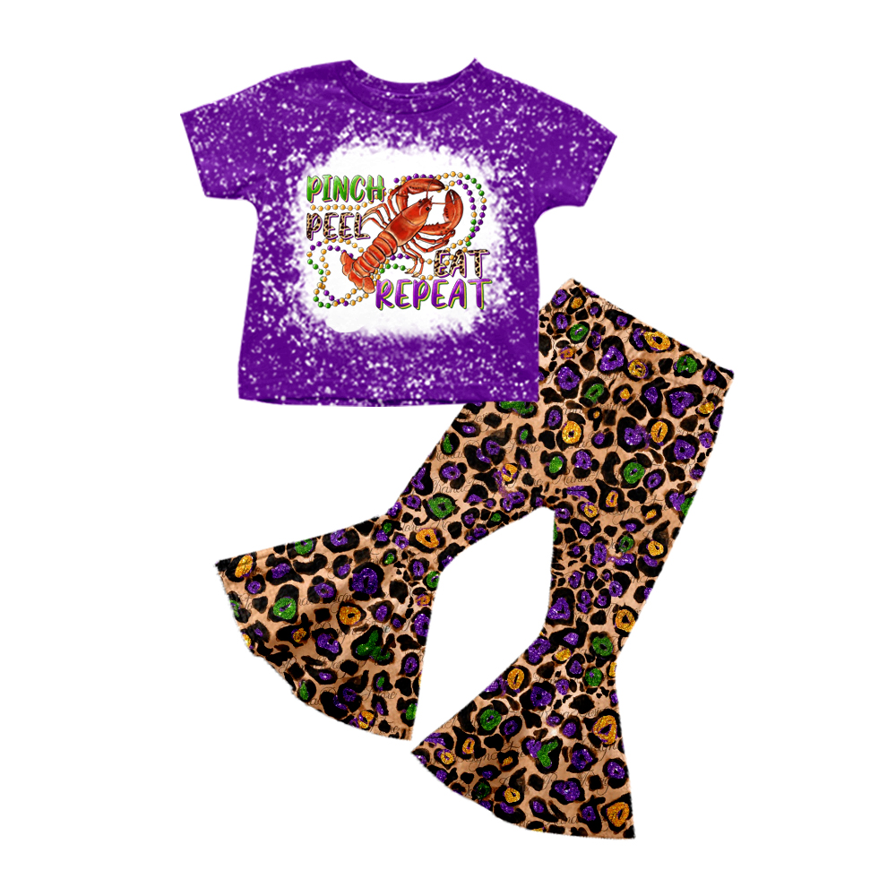 baby Girls Crawfish Purple Leopard Pants sets preorder