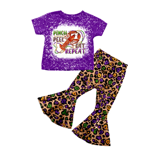 baby Girls Crawfish Purple Leopard Pants sets preorder