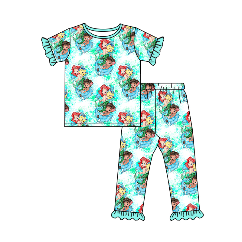 Baby Girls Mermaid Pajamas Pants clothes sets