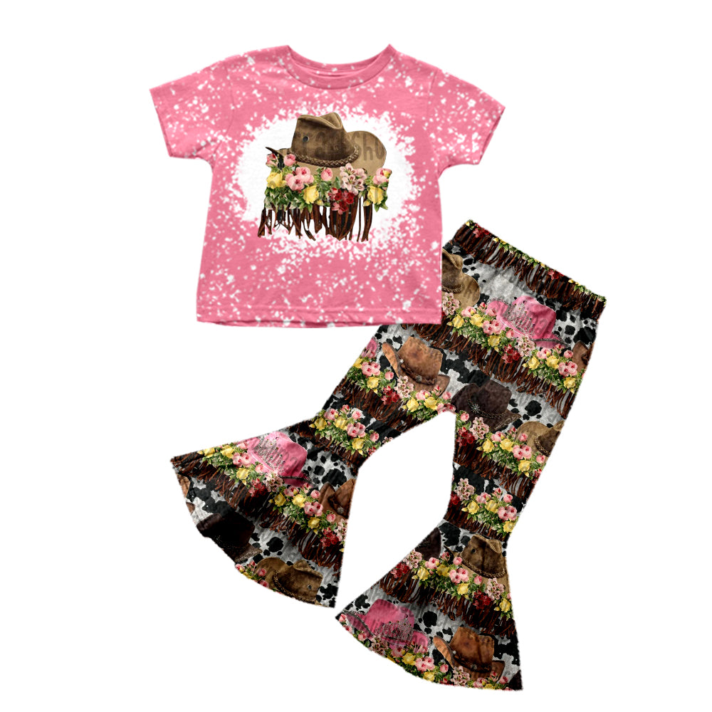 Baby Girls Hats Western Pink Bell Pants sets preorder