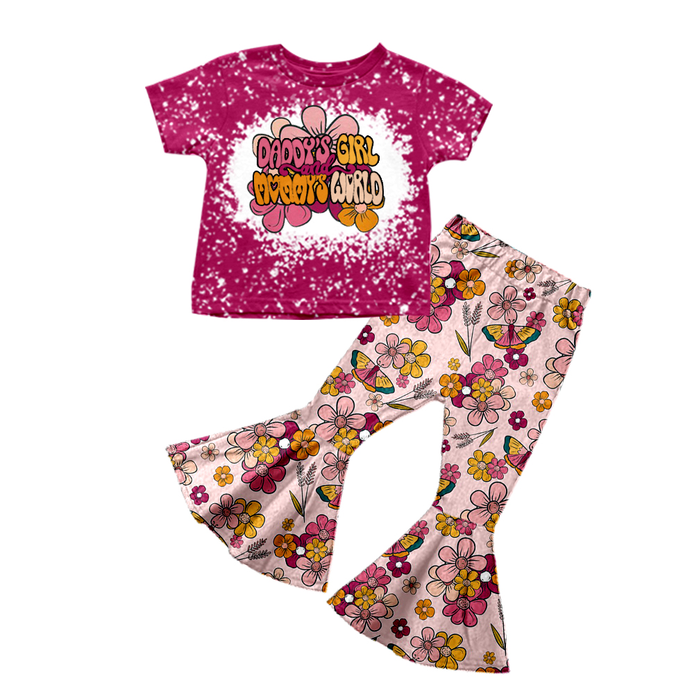 Baby Daddy's Girls Flower Bell Pants clothes sets