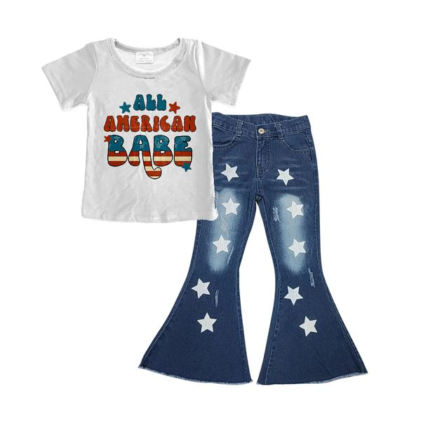 Baby Girls All American Babe Aztec Bell Denim Pants clothes preorder