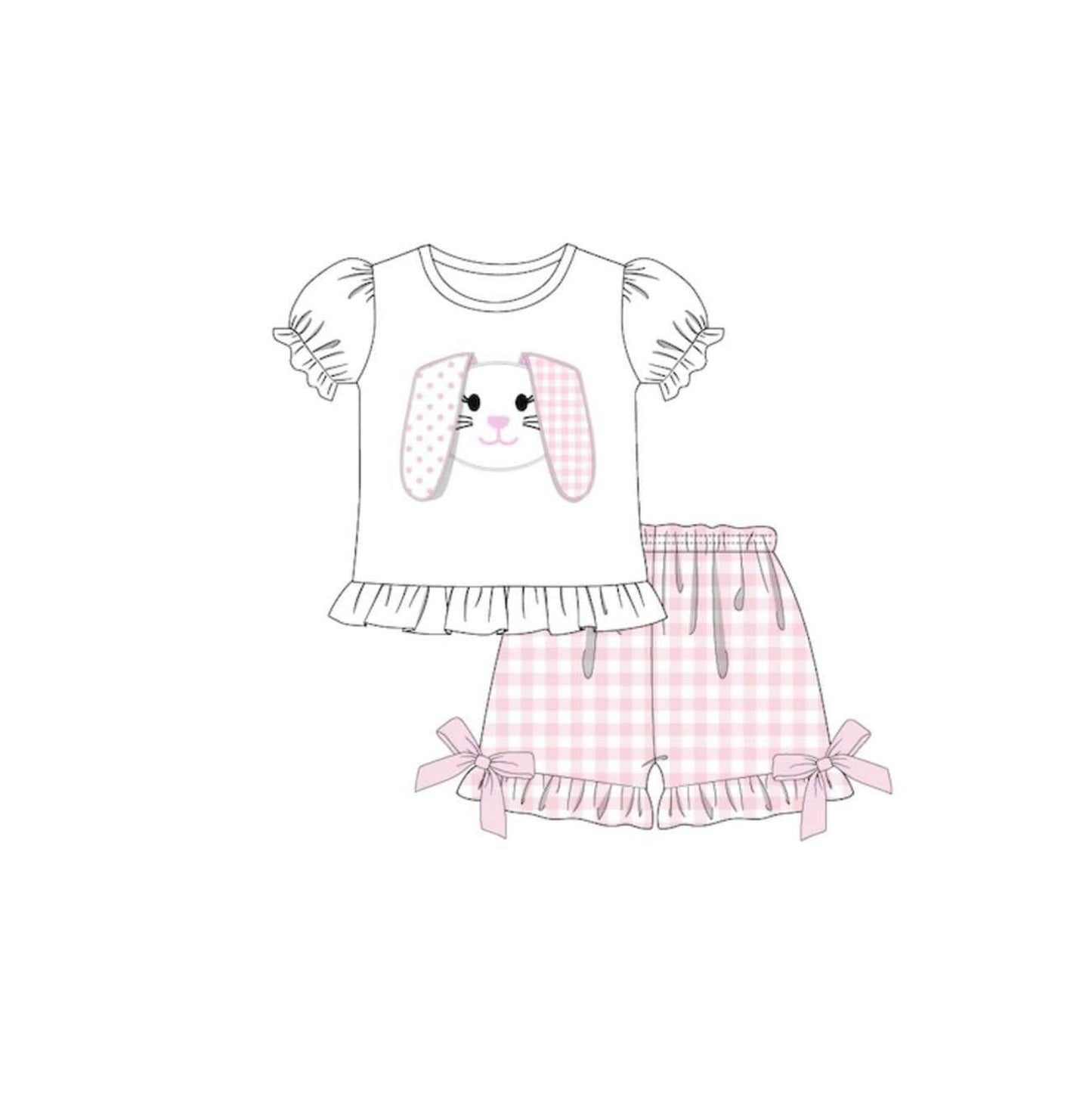 Baby Girls Easter Rabbit Ears shorts sets