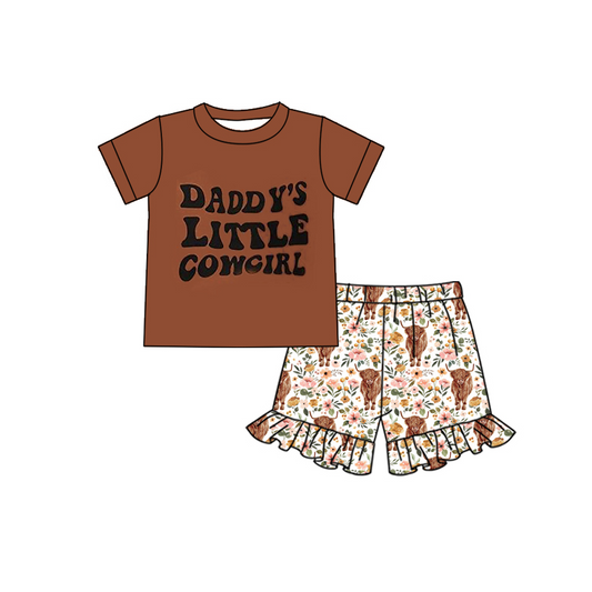 Baby Girls Daddy's Little Cowgirl Flower Shorts Pajamas preorder