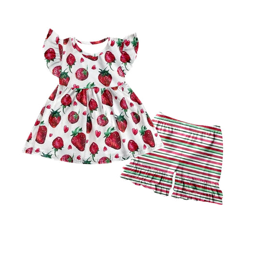 Baby Girls Strawberry Pearl Tunic Ruffle Shorts Clothes Preorder