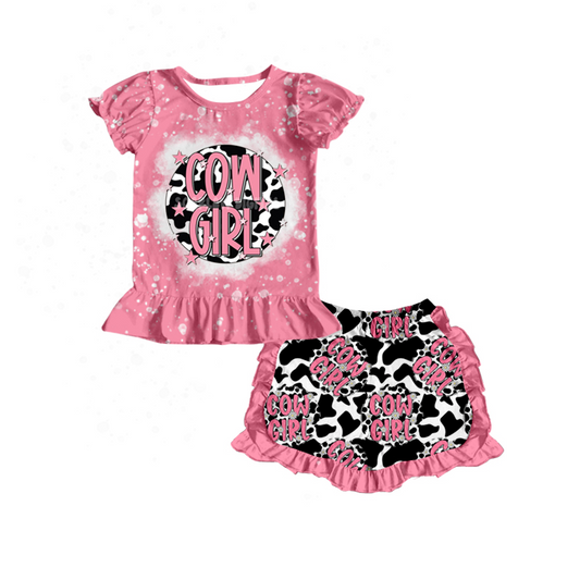 Baby Girls Pink Cowgirl Western Summer Shorts Sets preorder