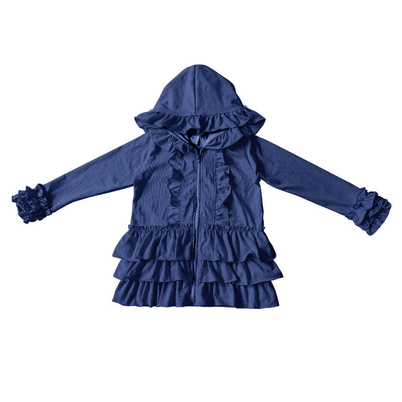 Baby girls ruffle navy jackets cardigans