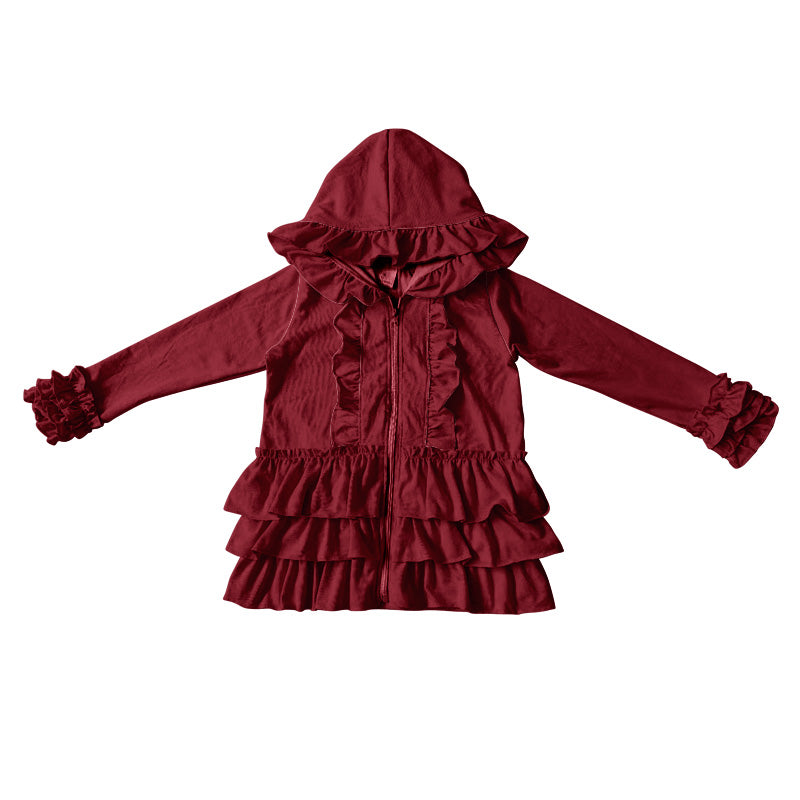 Baby girls ruffle rust jackets cardigans