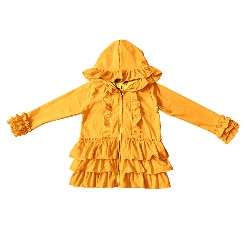 Baby girls ruffle mustard jackets cardigans