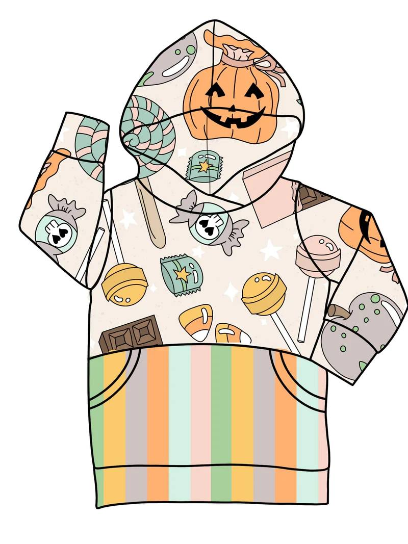 Baby kids Halloween cartoon candy hooded shirts tops