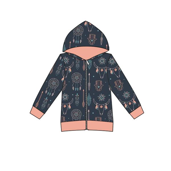 Baby kids hoodie cow western fall tops