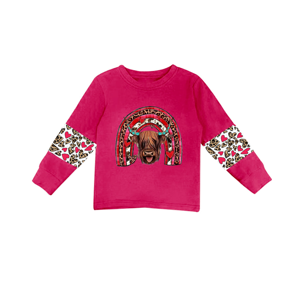 Baby Boys Western Hotpink Cow Long Sleeve shirts tops