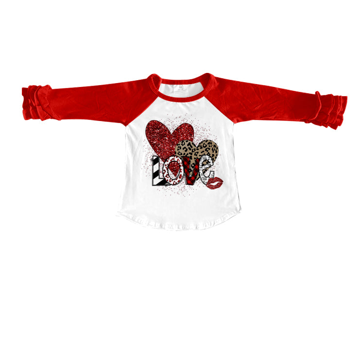 Baby Girls Love Hearts Long Sleeve shirts tops