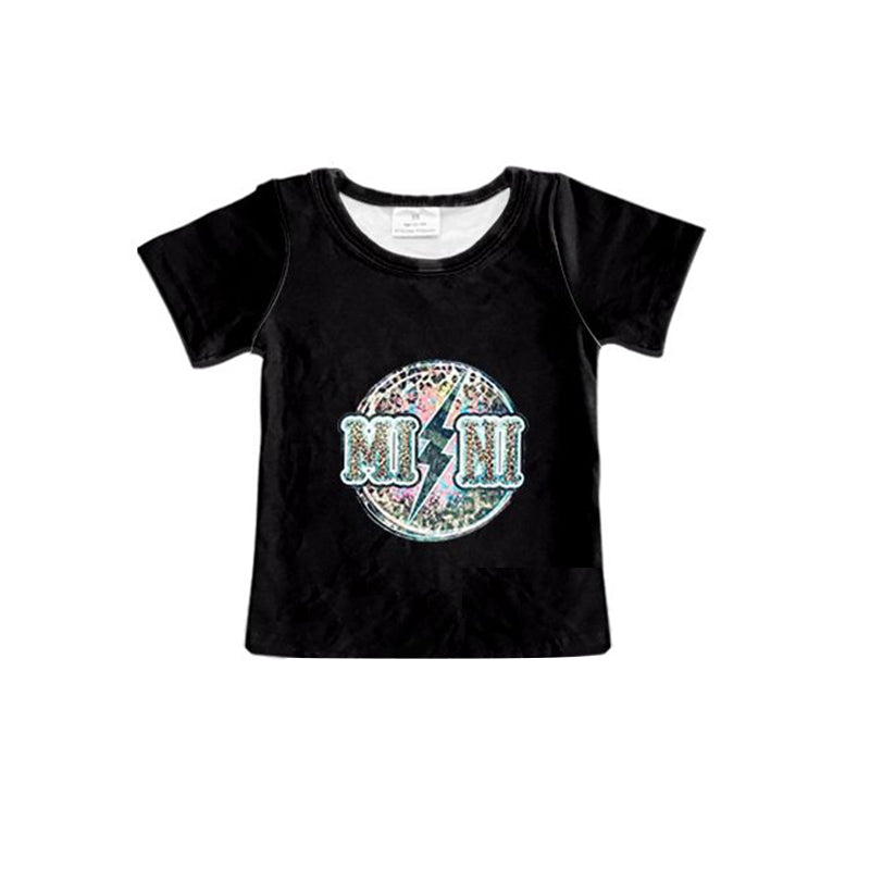 Baby Girls Mini Black Western Tee Shirts Tops Preorder