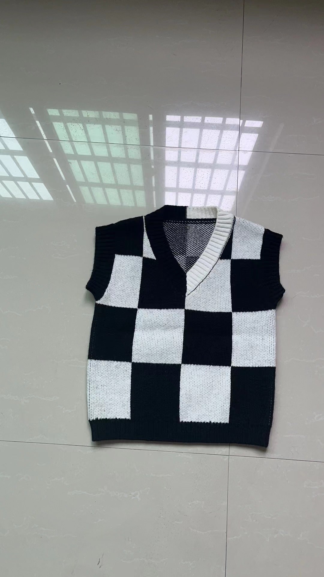 Baby Children Black White Vest Sweaters