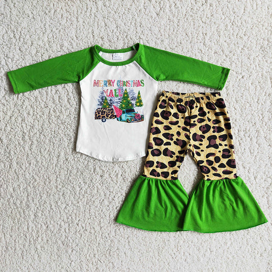 Merry Christmas tree bell leopard set