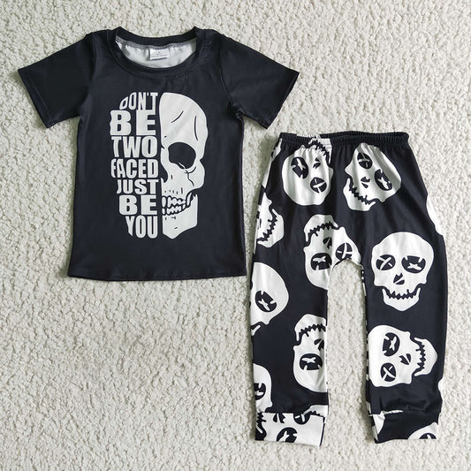 Baby boys Just be you Halloween black pants sets