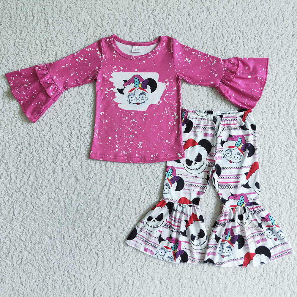 Baby girls halloween pink bell pants clothing sets