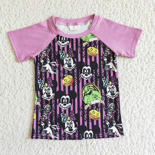Baby kids Short Sleeve Halloween purple shirts
