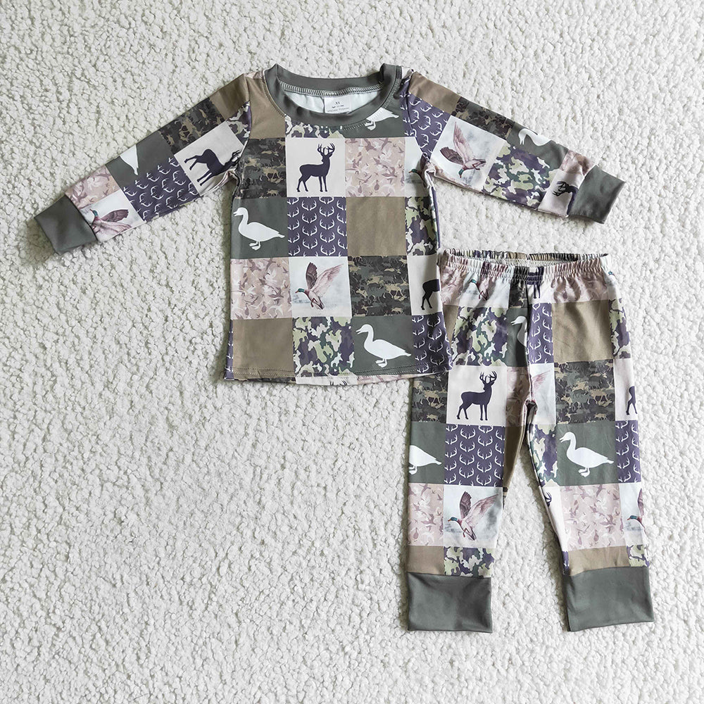 Baby Boys Hunting Fall Pajamas clothes sets