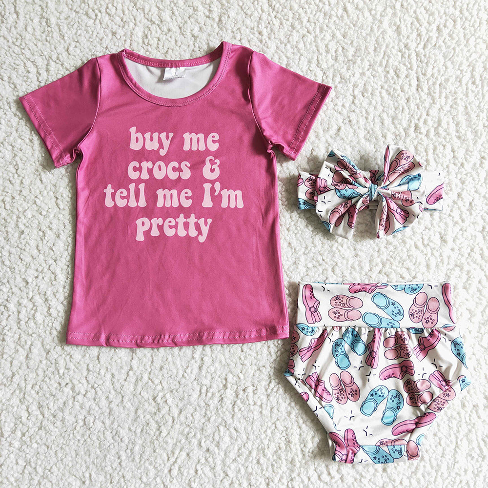 I am pretty baby girls summer bummie sets(can choose headband here)