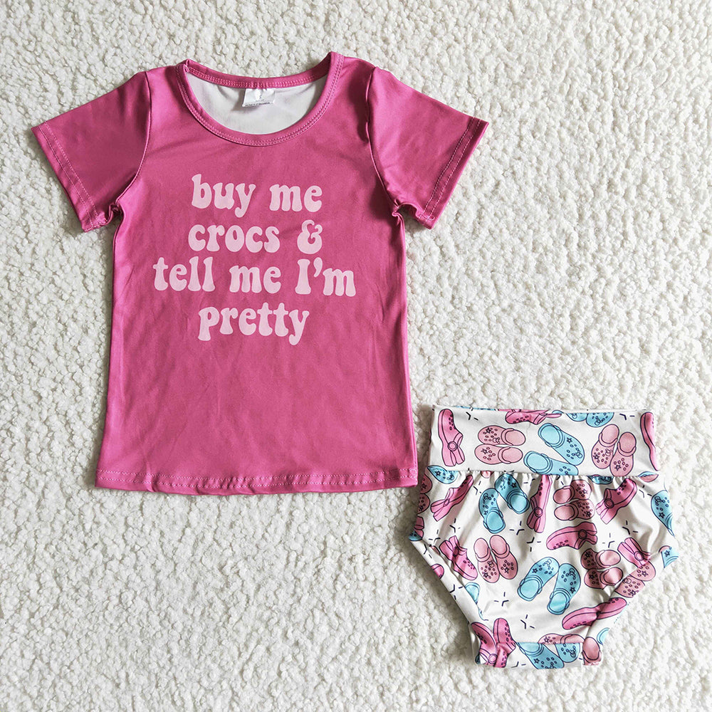 I am pretty baby girls summer bummie sets(can choose headband here)