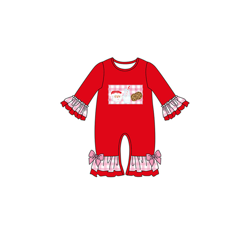 Baby girls Christmas santa milk rompers